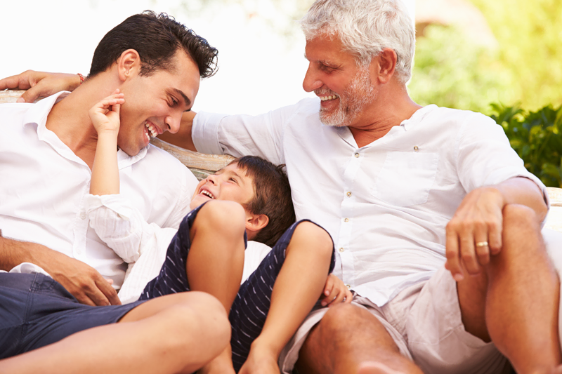 Three generations of men